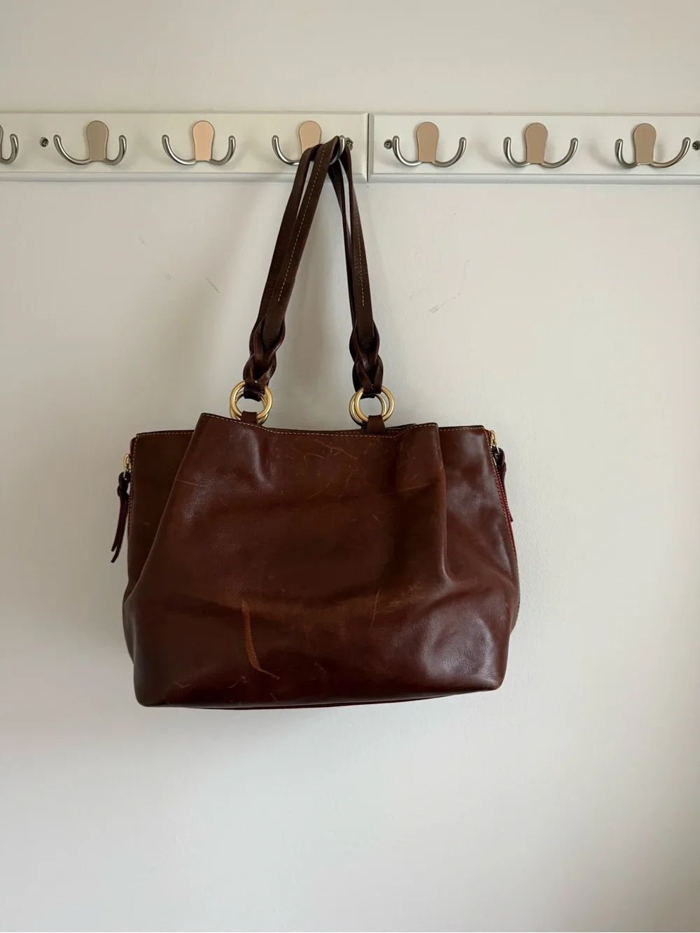 Dooney & Bourke Brown Florentine Large Zip Barlow